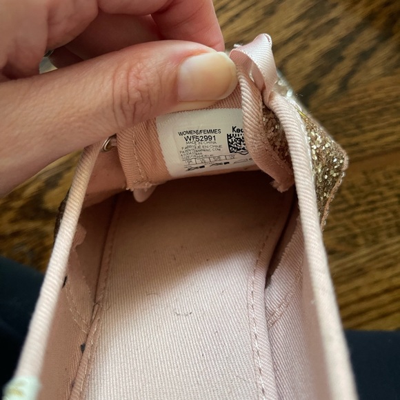 Kate Spade Keds Rose Gold Glitter Lace Up Shoes Sneakers Size 7 - Picture 10 of 10